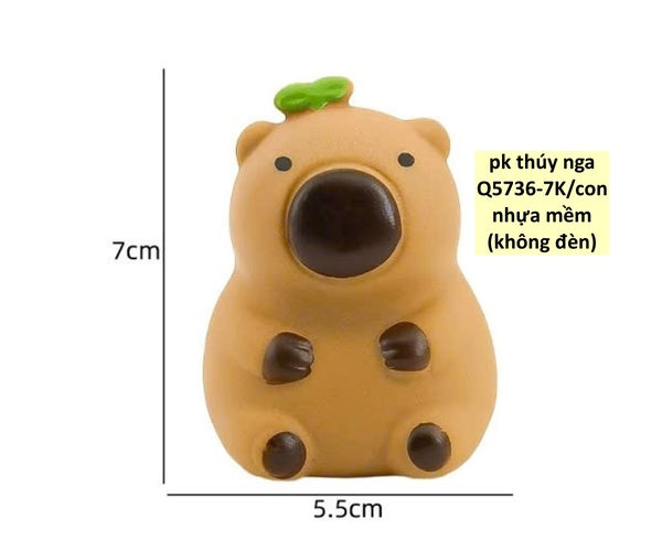 Tượng capybara nhựa (KHÔNG ĐÈN) -nhựa MỀM.