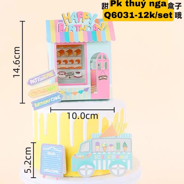 Set giấy hộp nhà và phụ kiện XANH.