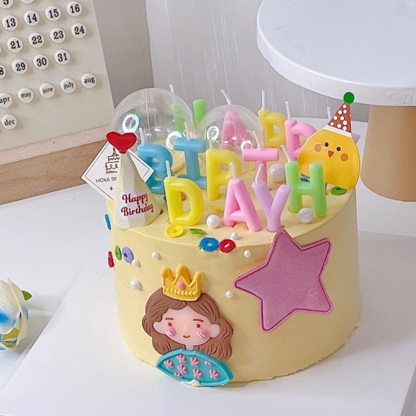 Nến HPBD sắc màu (vỉ)-CHỮ MẢNH.