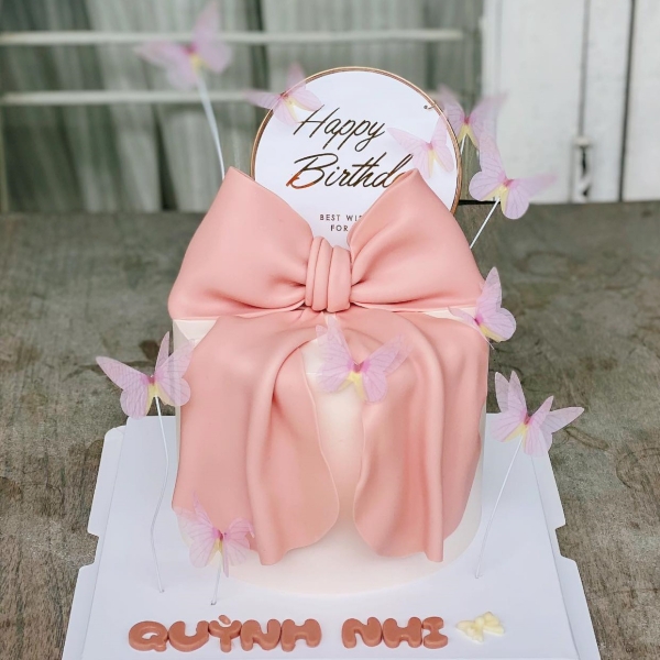 Set 5 bướm vải tuyn 2 lớp-HỒNG.