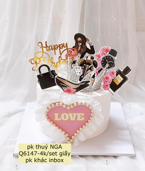 10 set cắm giấy cô gái túi kính đen (HD).