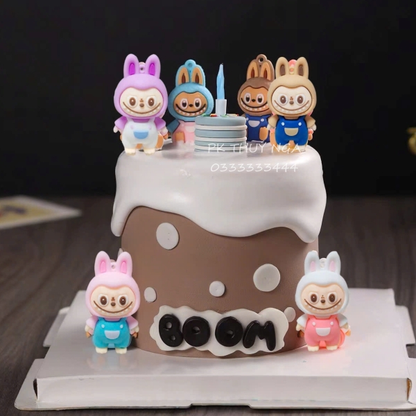 Set 6 tượng nhựa SLC-LABUBU (mix màu) kt 3.1cmx 5.6cm.