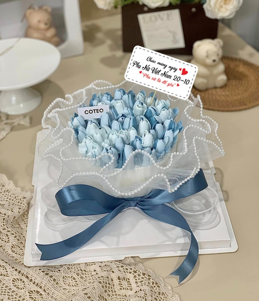 Set 60 thẻ giấy trắng Chúc mừng ngày Phụ nữ VN 20-10 (HÌNH CHỮ NHẬT).
