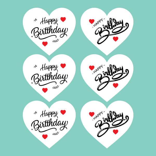 Combo 12 thẻ trái tim HPBD giấy-MÀU TRẮNG (SIZE TO 7.5cm x8.5cm).