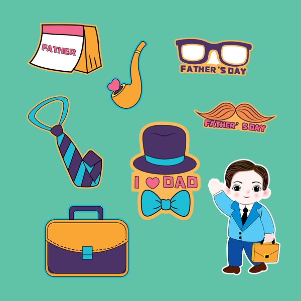 Combo 2 set giấy - Bố (cha) xách cặp.