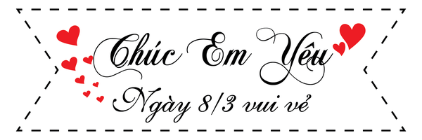Set  60 thẻ trắng kèm que cắm- Chúc Em yêu 8.3 vui vẻ.