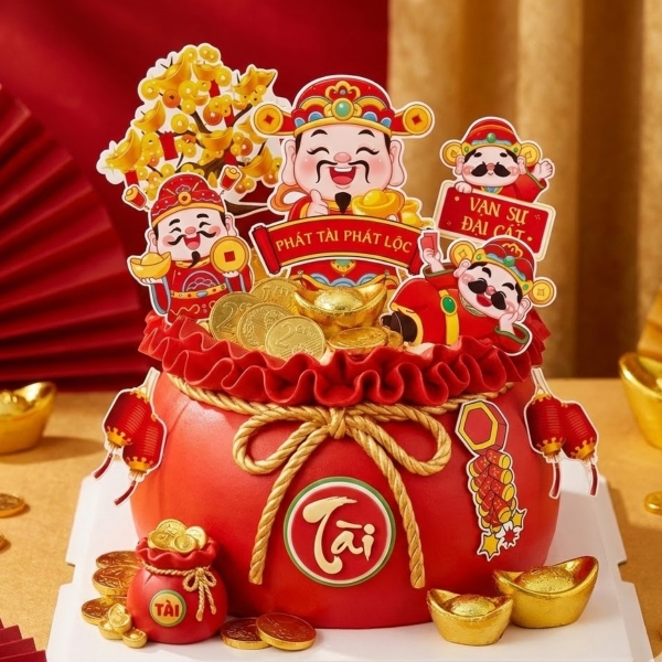 Combo 2 set giấy tết - THẦN TÀI, cây tiền, tràng pháo.