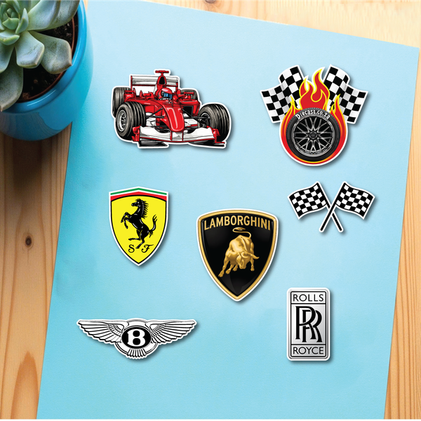 10 set giấy - Xe đua ferrari màu đỏ.