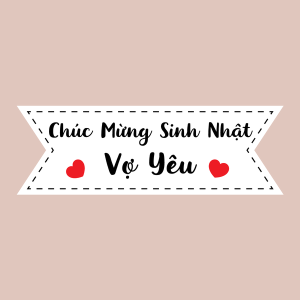 Set 60 bảng giấy-HPBD Vợ yêu (bao gồm que cắm).