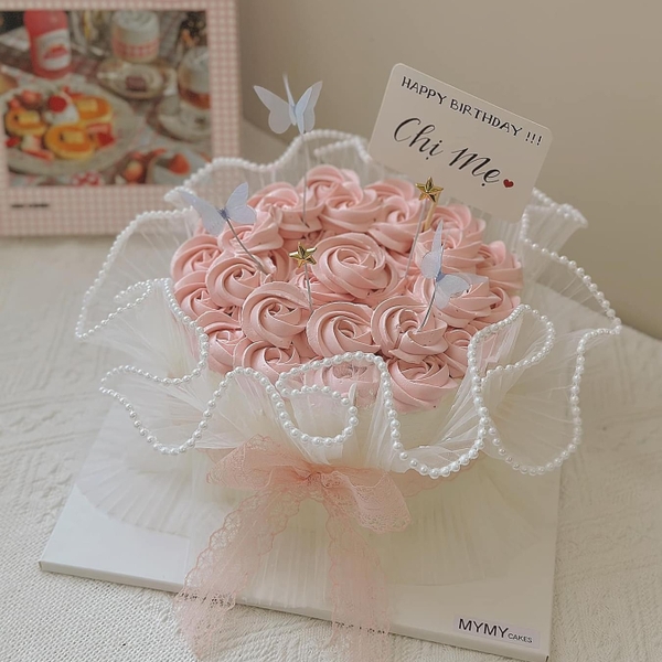 Voan thành bánh ngọc trai KHÔNG ĐÈN (kt 14cm x 200cm)-TRẮNG.