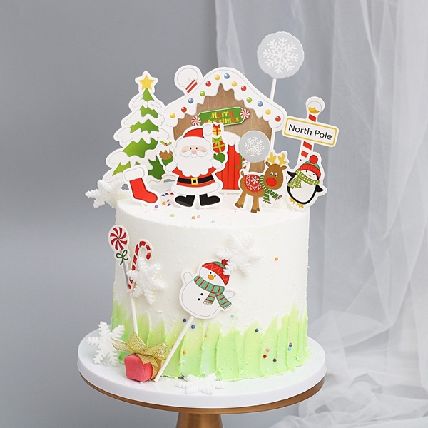 Combo 10 set giấy NOEL M25 (ông già noel -nhà-gậy đỏ trắng-bông tuyết)) (5 túi).
