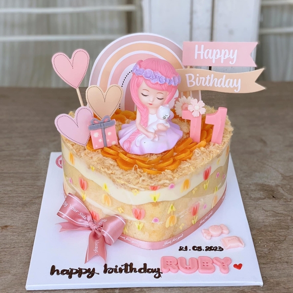 CAM-Combo 2 Set cầu vồng HPBD + tim hồng.