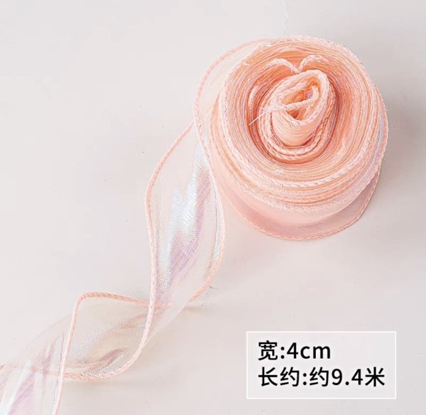 Ruybang voan không lõi 4CM X 10M-HỒNG BÓNG.