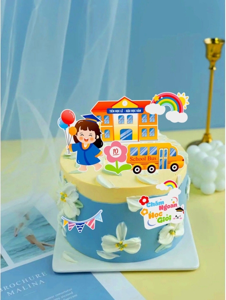 MUA 1 TẶNG 1 - Combo 2 set giấy-bé GÁI cử nhân, xe và trường học (20-11).