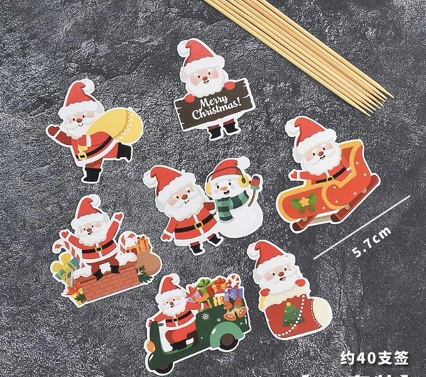 Combo 10 set gồm 80 thẻ giấy ông già noel mix mẫu (5 túi).