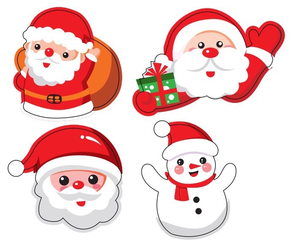 Set 60 thẻ giấy hình ông già noel và người tuyết6822 (5 túi).