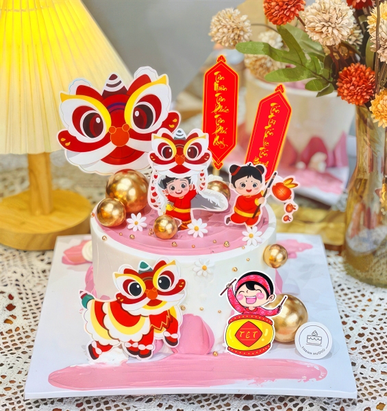 Combo 2 Set giấy TẾT- (em bé múa lân và câu đối).