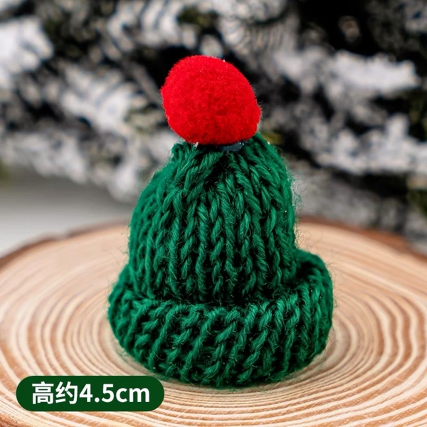 Set cắm Noel vải-5 mũ màu Xanh.