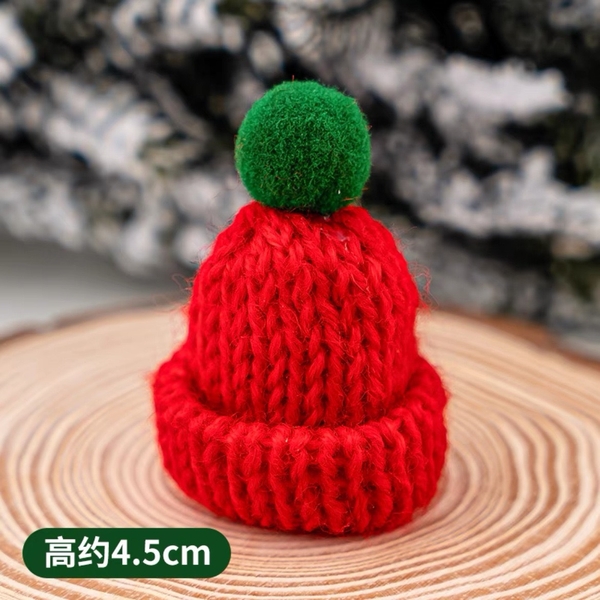 Set cắm Noel vải-5 mũ màu đỏ1031.