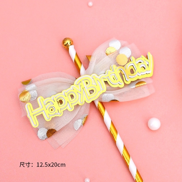 Nơ vải HPBD-VÀNG CHẤM BI.