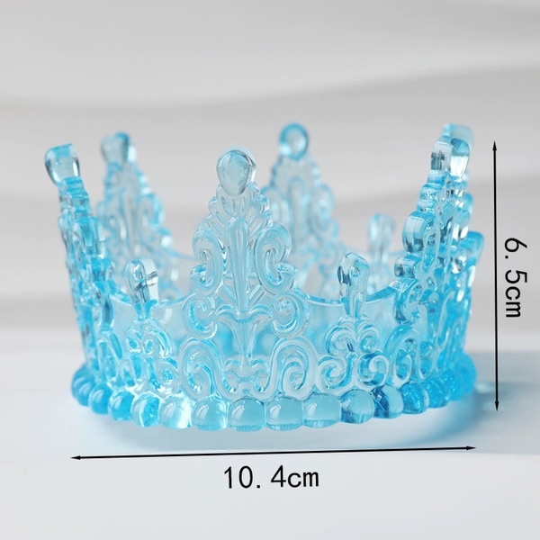 Vương miện nhựa - TRONG XANH đk 10.5cm.