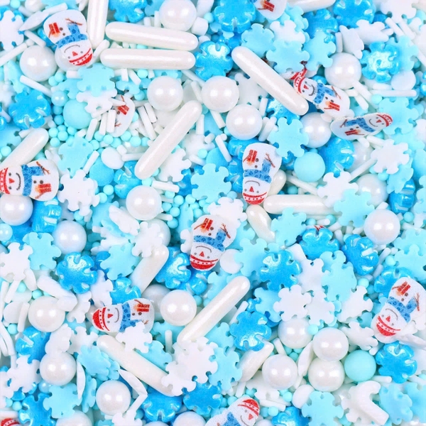CỐM NOEL mix xanh dương và trắng (có hình người tuyết) (gói 100gam).