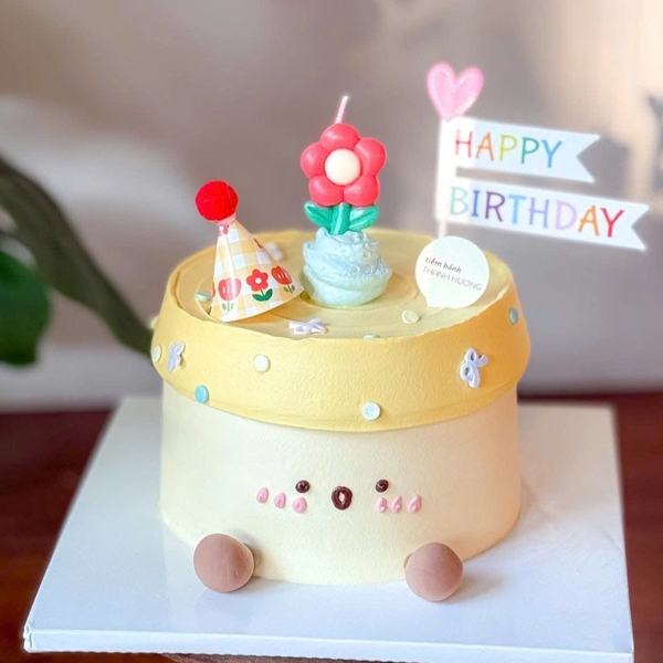 Vỉ 3 cây nến hình bông hoa màu hồng.