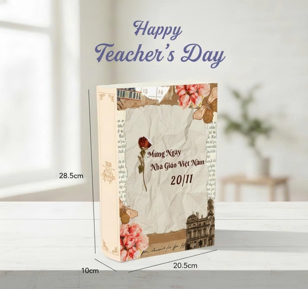 set 10 hộp giấy (6 ngăn) hình quyển sách kt 28.5x10x20.5cm -màu KEM NÂU.
