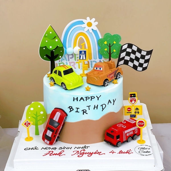 Set 5 cầu vồng gắn hoa và cục bông-XANH DƯƠNG.
