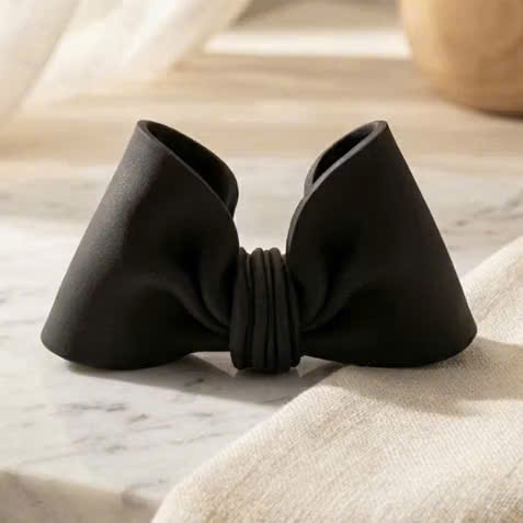 Nơ đất nặn Chiều dài 12,5cm cao 7cm-MÀU ĐEN.
