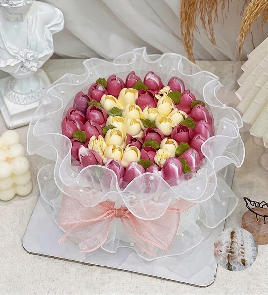 Voan bèo gắn ngọc trai kt 12cm x2m -MÀU TRẮNG