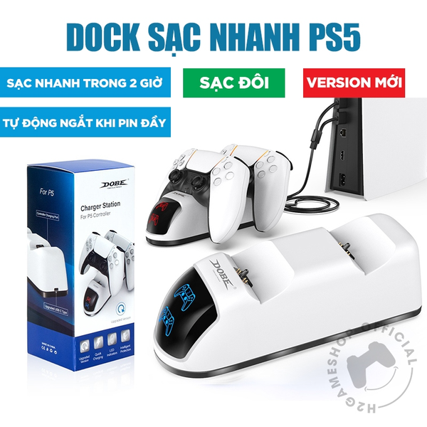 Đế sạc nhanh dock sạc đôi tay cầm PS5 DOBE cho Dualsense Controller PlayStation 5
