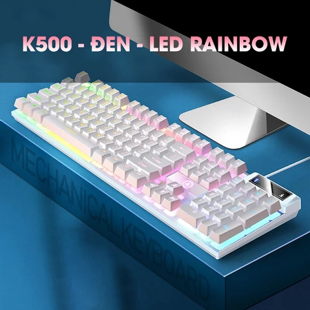 Bàn phím máy tính gaming EGA K600 có dây full size phím giả cơ nút tròn LED RGB phù hợp dân văn phòng và game thủ