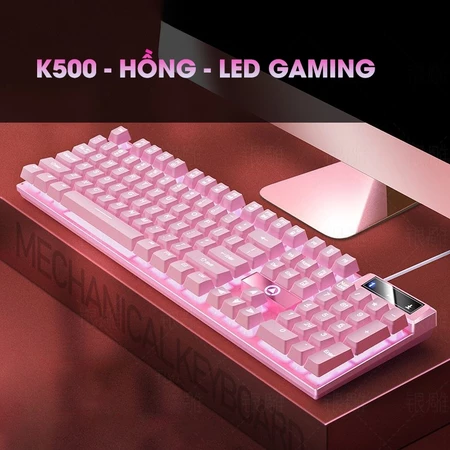 Bàn phím máy tính gaming EGA K600 có dây full size phím giả cơ nút tròn LED RGB phù hợp dân văn phòng và game thủ