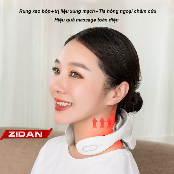 Máy Massage Cổ Vai Gáy Cơ Vật Lý Kết Hợp Xung Điện mat xa 4 điểm chạm 5 đầu rung Bảo hành 6 tháng