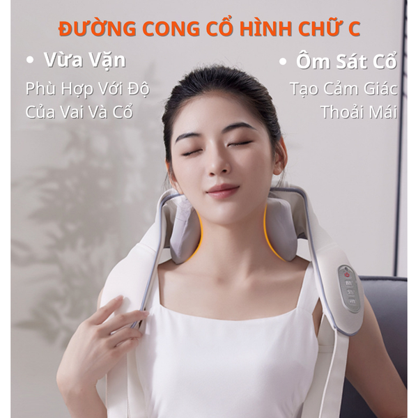 Máy Massage Cổ Vai Gáy 6D Giảm Đau Mỏi Vai Gáy, Máy Massage Thông Minh Cải Thiện Sức Khỏe BH 12 Tháng