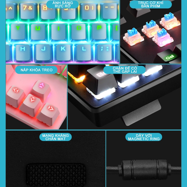 Bàn Phím Cơ Máy Tính EGA K2 PRO LED RGB 10 Chế Độ ,Phù hợp Với Máy Tính,Laptop,PC