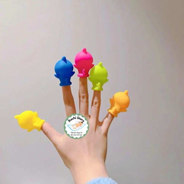 Bộ 5 con rối ngón tay BABY SHARK Đồ chơi gia đình tương tác giáo dục sớm