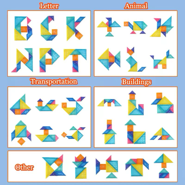 ĐỒ CHƠI TANGRAM MAGNETIC 3D NAM CHÂM XẾP HÌNH SÁNG TẠO, ĐỒ CHƠI TRÍ TUỆ CHO BÉ