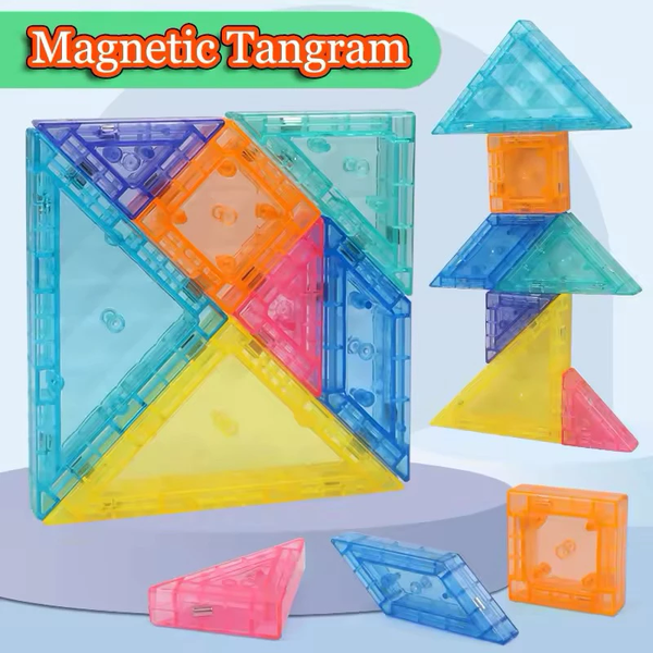 ĐỒ CHƠI TANGRAM MAGNETIC 3D NAM CHÂM XẾP HÌNH SÁNG TẠO, ĐỒ CHƠI TRÍ TUỆ CHO BÉ