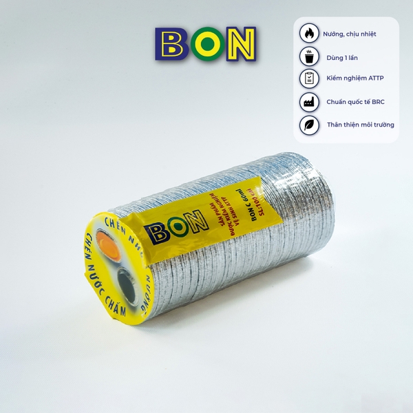 LỐC 100 CHÉN NHÔM NƯỚNG BON C - 60ML