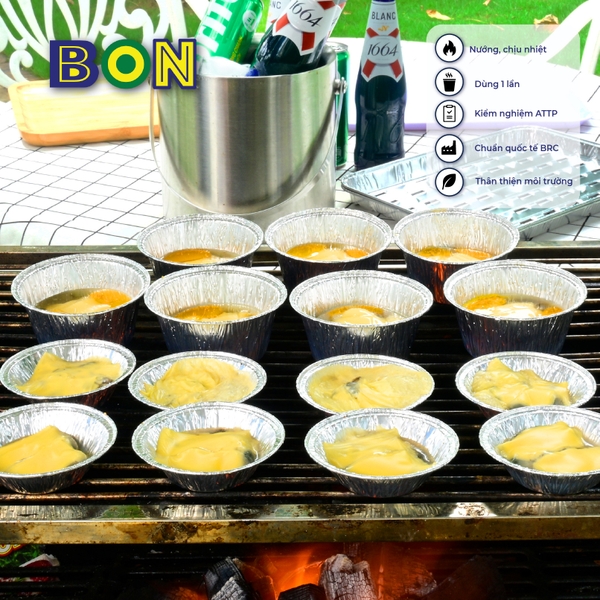 LỐC 50 CHÉN NHÔM NƯỚNG BON C2 - 130ML