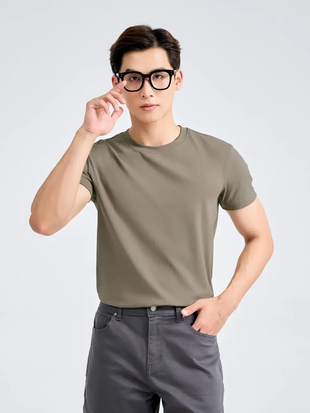 Áo thun Nam Basic Slimfit Thun Rib Cotton Mềm