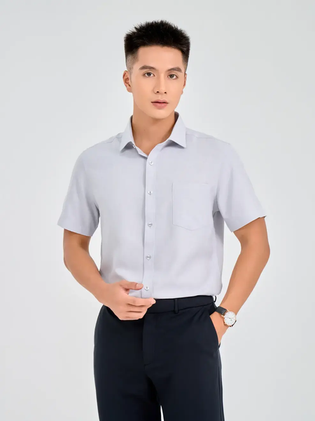 Sơ Mi Nam Cộc Tay Cafe Túi Ngực