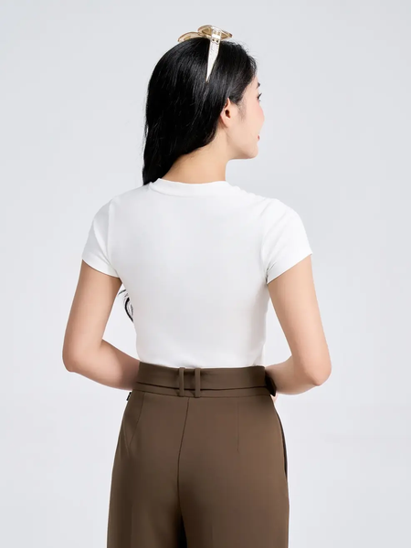 Áo Phông Nữ Slimfit Thun Rib Coton Mềm