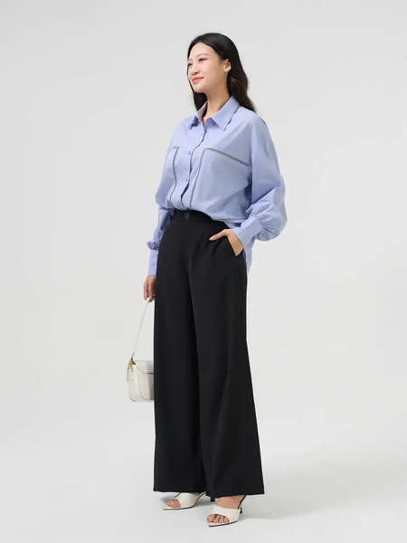 Áo Sơ Mi Cổ Đức Thân Phối Ren