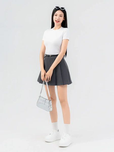 T-shirt Nữ Ôm Cổ Cao Croptop