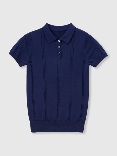 Áo Len Polo Dệt Vặn Thừng