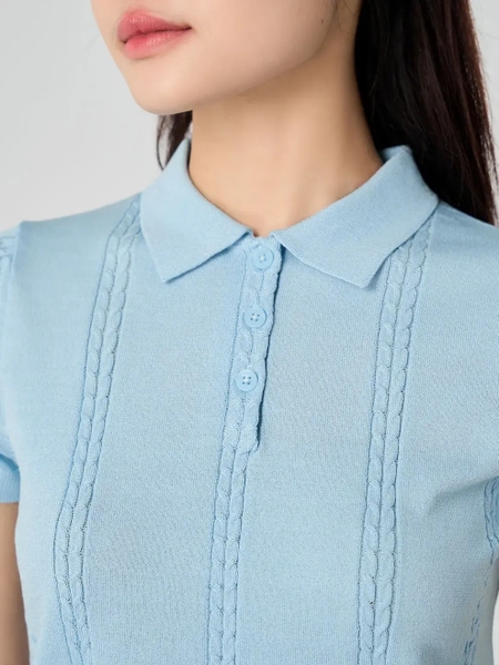 Áo Len Polo Dệt Vặn Thừng
