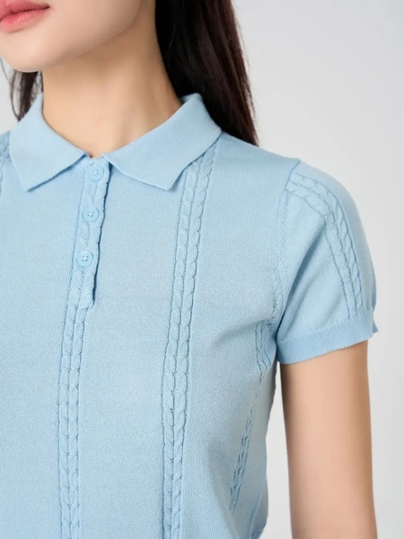 Áo Len Polo Dệt Vặn Thừng